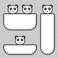 conjunto de lindo banner con panda vector