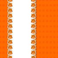 Tiger with frame for banner, poster, and greeting card vector