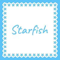 Border with Starfish for banner, poster, and greeting card vector