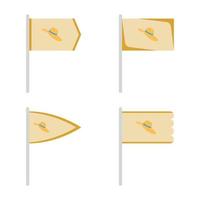 Set of colored Flags with Women Hat vector