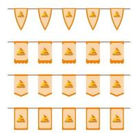 Set of colored Flags with Sailboat vector