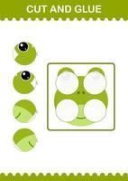 Cut and glue Frog face. Worksheet for kids vector