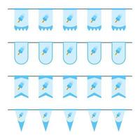 Set of colored Flags with Ice Cream vector