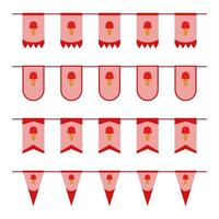 Set of colored Flags with Ice Cream vector