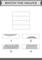 Match halves of Fedora Hat. Worksheet for kids vector