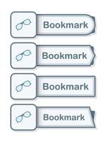 Set of colored bookmarks with Glasses vector