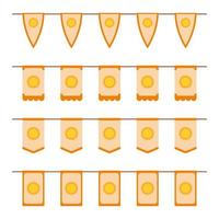 Set of colored Flags with Sun vector