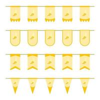 Set of colored Flags with Banana vector