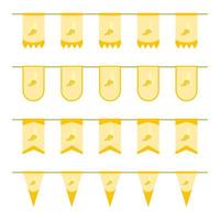 Set of colored Flags with Banana vector