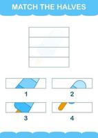 Match halves of Ice Cream. Worksheet for kids vector