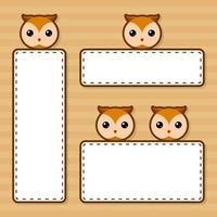 Set of cute banner with Owl vector