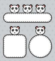 conjunto de lindo banner con panda vector