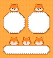 Set of cute banner with Fox vector