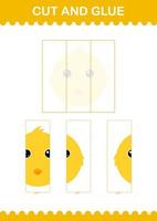 Cut and glue Chicken face. Worksheet for kids vector