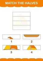 Match halves of Sailboat. Worksheet for kids vector