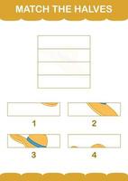 Match halves of Women Hat. Worksheet for kids vector