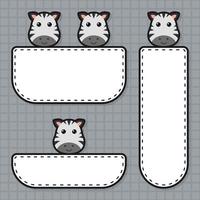 Set of cute banner with Zebra vector