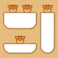 Set of cute banner with Deer vector