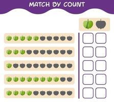 Match by count of cartoon tomatillo. Match and count game. Educational game for pre shool years kids and toddlers vector