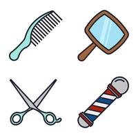 Barber shop set icon symbol template for graphic and web design collection logo vector illustration