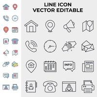 Contact us set icon symbol template for graphic and web design collection logo vector illustration