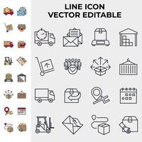 plantilla de símbolo de icono de conjunto de entrega de envío para ilustración de vector de logotipo de colección de diseño gráfico y web