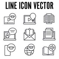 plantilla de símbolo de icono de conjunto de aprendizaje electrónico para ilustración de vector de logotipo de colección de diseño gráfico y web