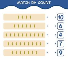 Match by count of cartoon corn. Match and count game. Educational game for pre shool years kids and toddlers vector