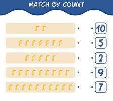 Match by count of cartoon crookneck squash. Match and count game. Educational game for pre shool years kids and toddlers vector