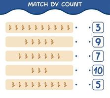 Match by count of cartoon ginger. Match and count game. Educational game for pre shool years kids and toddlers vector