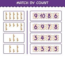 Match by count of cartoon ginger. Match and count game. Educational game for pre shool years kids and toddlers vector