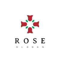 plantilla de diseño de logotipo de flor rosa vector