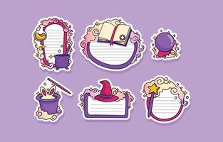 Fantasy Journal Templates Stickers vector