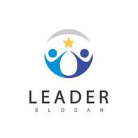 logotipo de liderazgo adecuado para el deporte, la educación y el logotipo de la empresa de recursos humanos vector