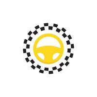 logotipo de taxi aislado sobre fondo blanco. diseño de marca de servicio de taxi. vector
