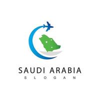 gira por arabia saudita y logotipo de viaje, icono de la empresa umrah y hajj vector