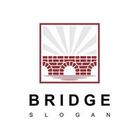 Brick Bridge Logo, Classic Building Design Template vector