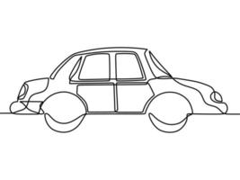 continuous line drawing on car vector