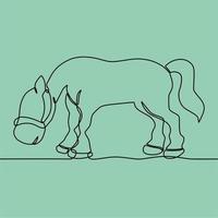 continuous line drawing on horse vector