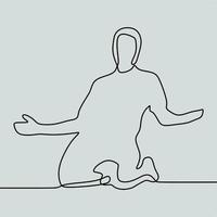 continuous line drawing on people play football vector