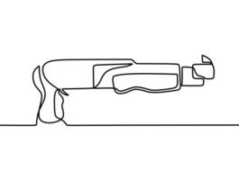 continuous line drawing on gun vector