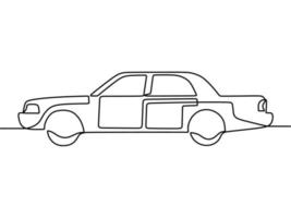 continuous line drawing on car vector