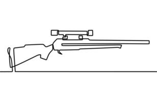 continuous line drawing on gun vector