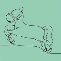 continuous line drawing on horse vector