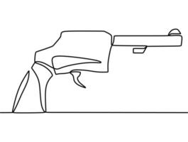 continuous line drawing on gun vector