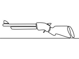 continuous line drawing on gun vector