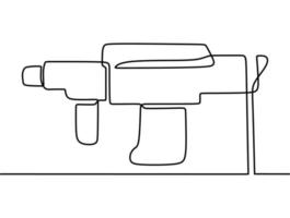 continuous line drawing on gun vector