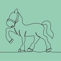 continuous line drawing on horse vector