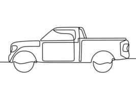 continuous line drawing on car vector