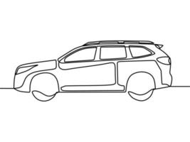 continuous line drawing on car vector